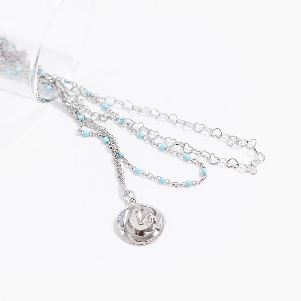 18K Gold PVD Stainless Steel Linked Heart Chain Necklace