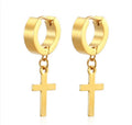 18K STAINLESS STEEL TARNISH FREE CROSS EARRINGS | 40E421