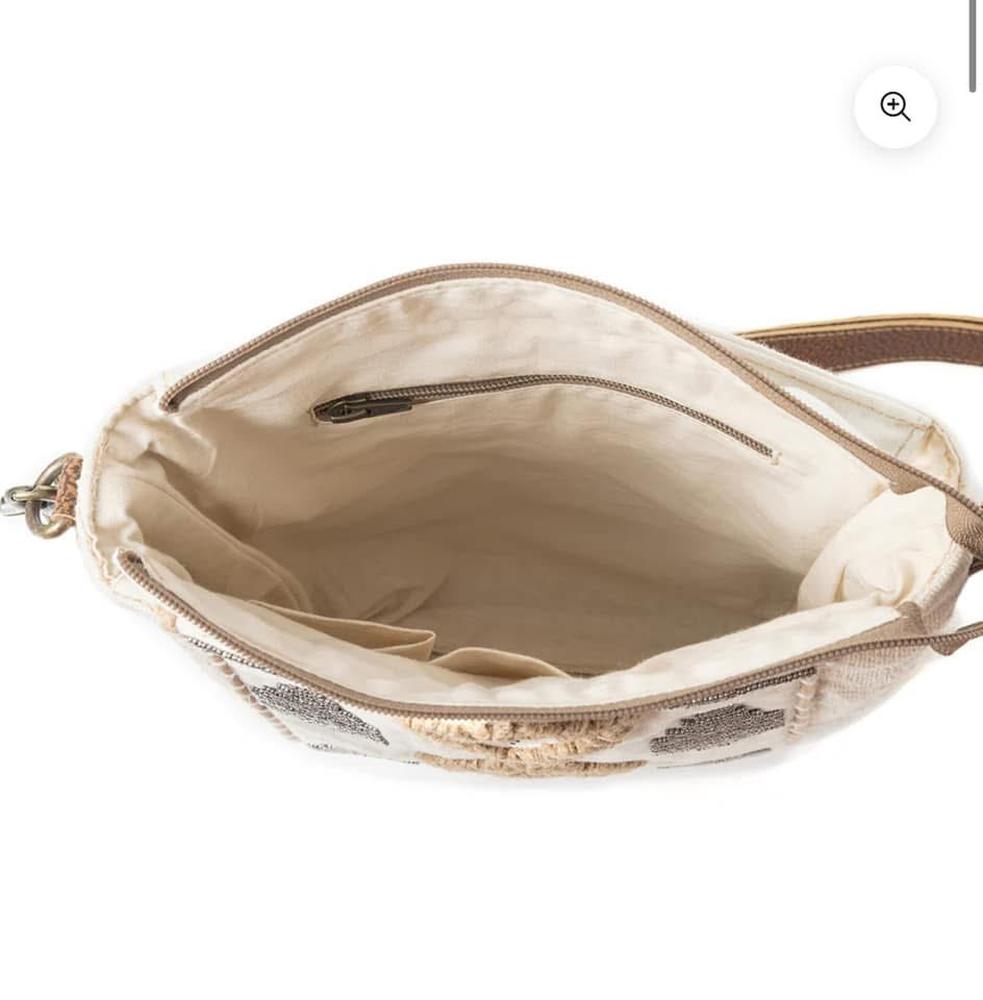 Canvas beaded crossbody