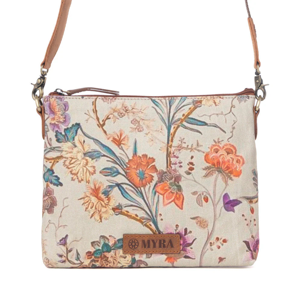 Wildflower Trail Cotton & Leather Crossbody Bag