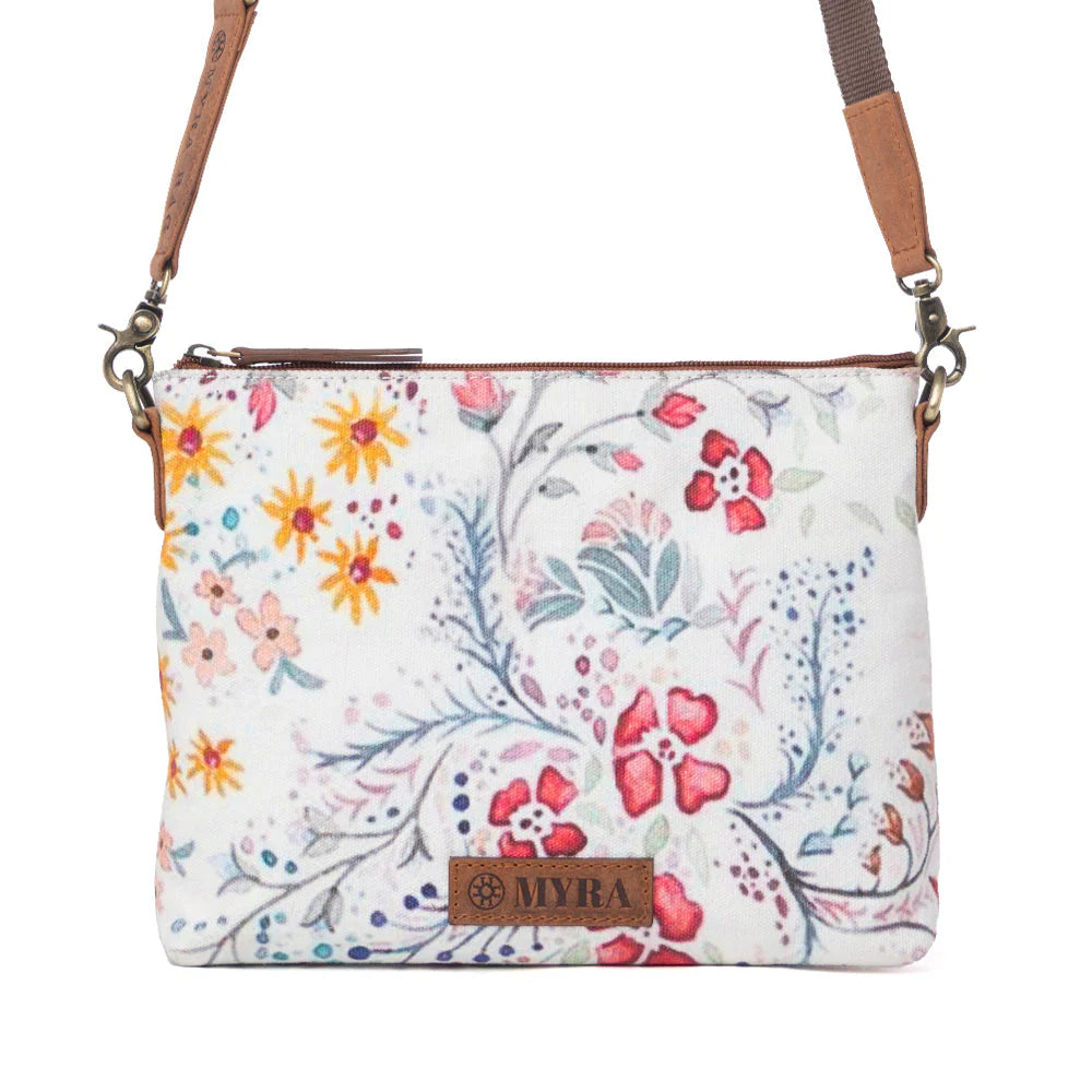 Wildflower Trail Cotton & Leather Crossbody Bag