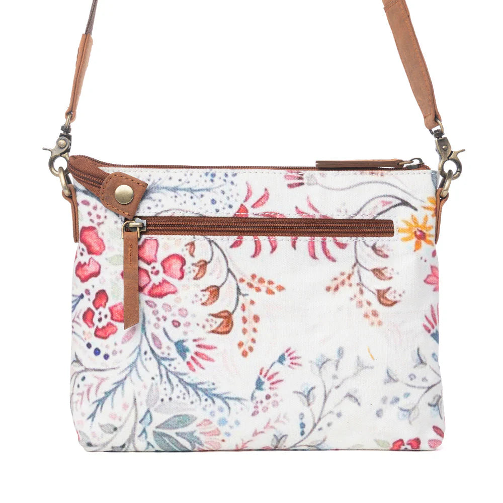 Wildflower Trail Cotton & Leather Crossbody Bag
