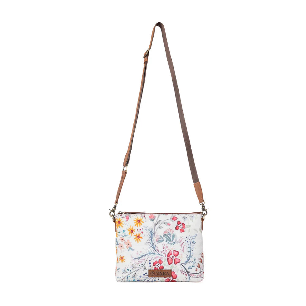 Wildflower Trail Cotton & Leather Crossbody Bag