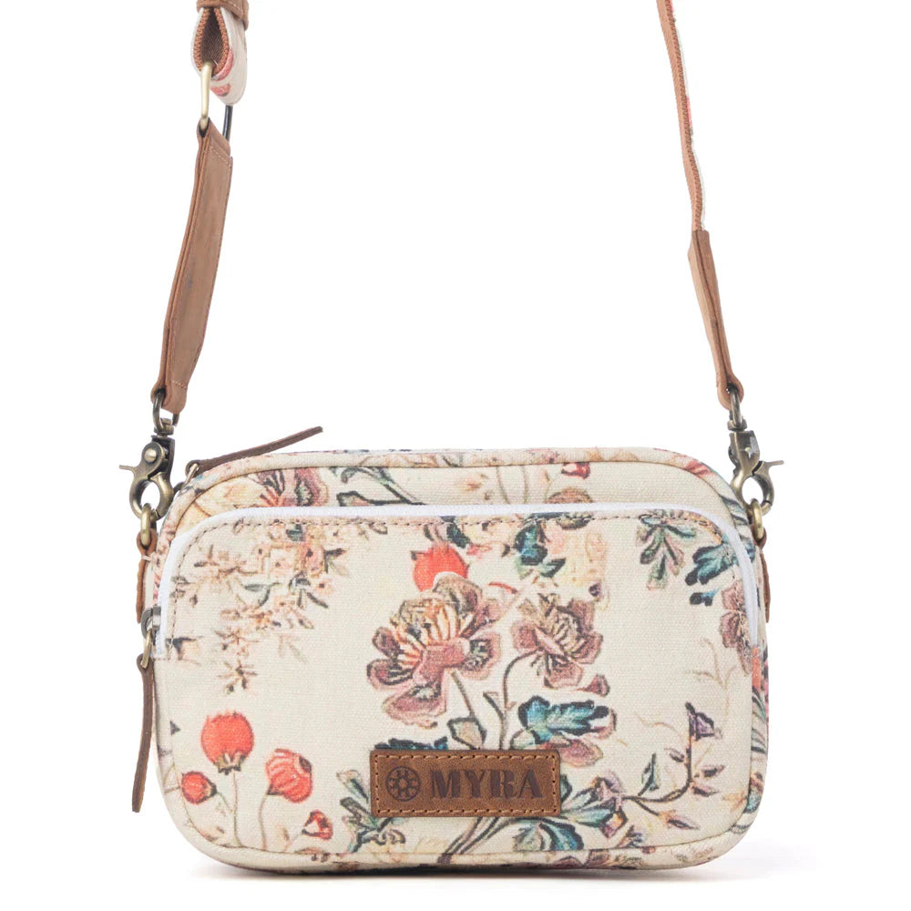 Meadow Song Cotton & Leather Crossbody Bag in Primrose Yellow