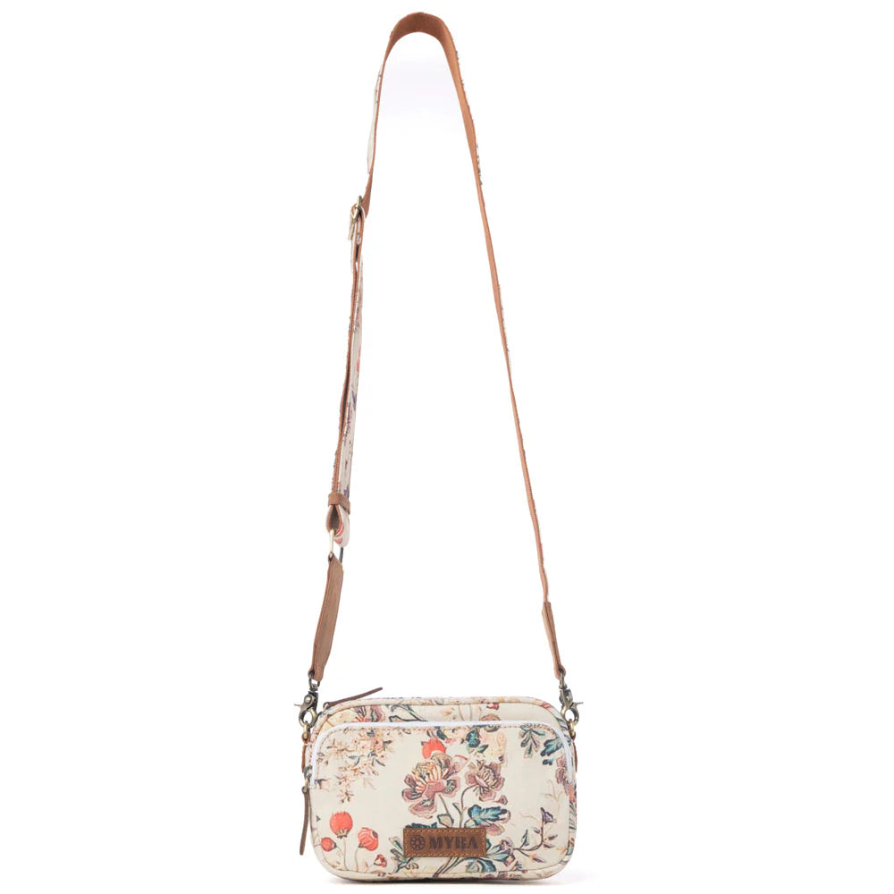 Meadow Song Cotton & Leather Crossbody Bag in Primrose Yellow