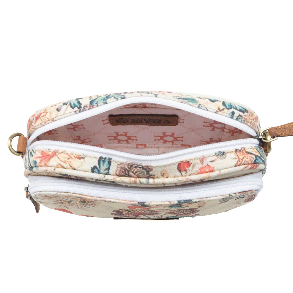 Meadow Song Cotton & Leather Crossbody Bag in Primrose Yellow