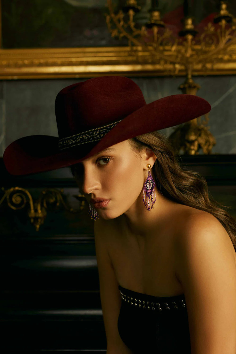 Starfall Fringe Earrings in Wildberry