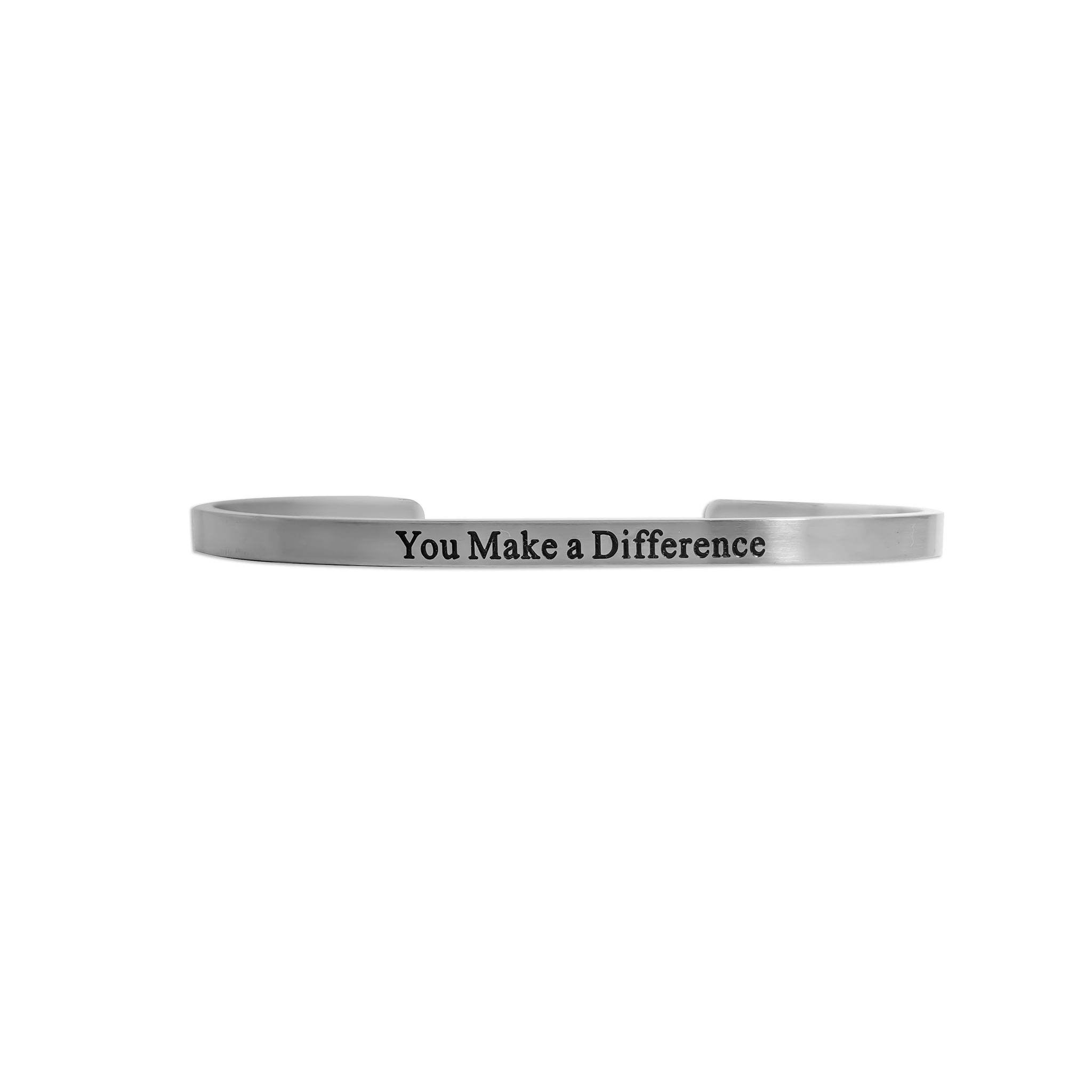 18K Gold PVD You Make a Difference Engraved Bangle Bracelet
