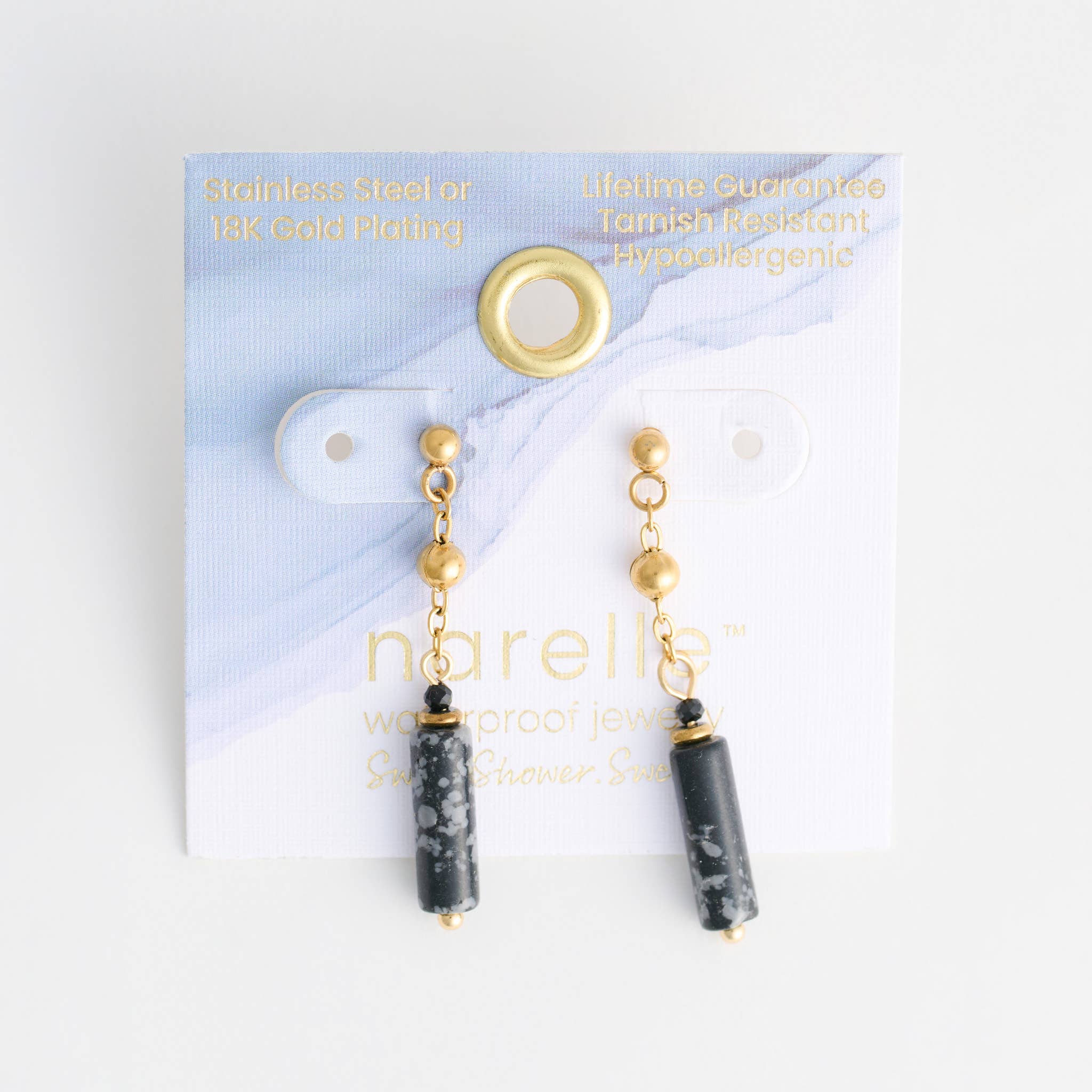 Waterproof Earrings Drop Apatite Beaded Narelle Gold