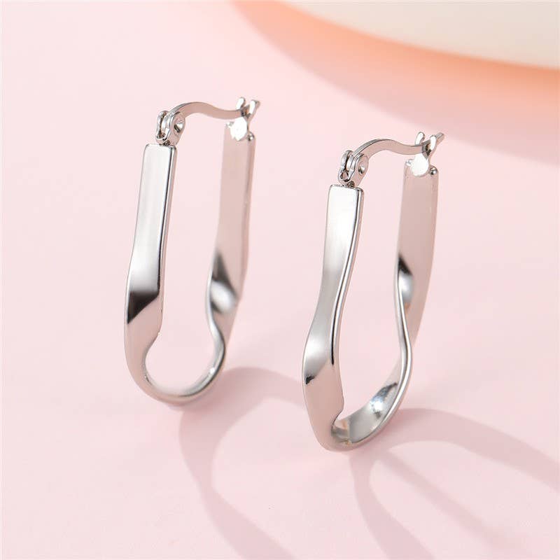 18K STAINLESS STEEL WATERPROOF TARNISH FREE HOOPS | 40E490