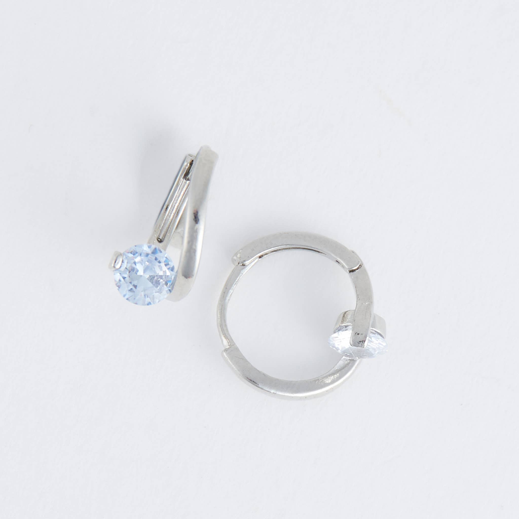 Dazzler Twisted Cubic Zirconia Hoop Earrings