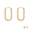 18K Gold PVD Stainless Stainless Steel Oval Huggie Earrings