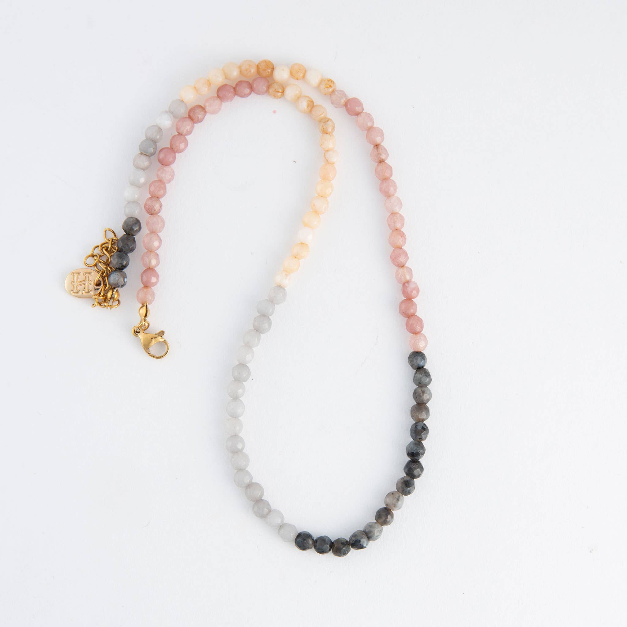 Maren Genuine Aventurine Stone Ombre 15" Beaded Necklace