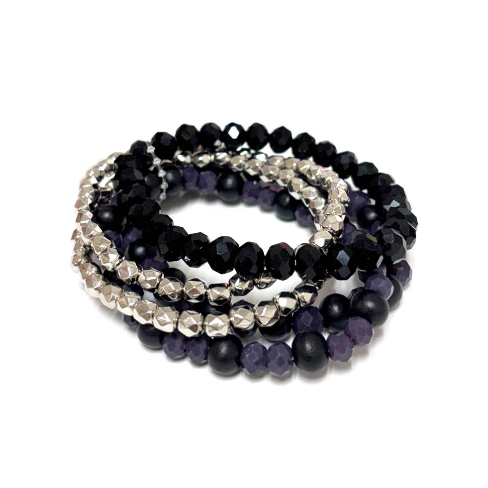 5 Pcs Set Stretch Multi Beaded Stretch Bracelets