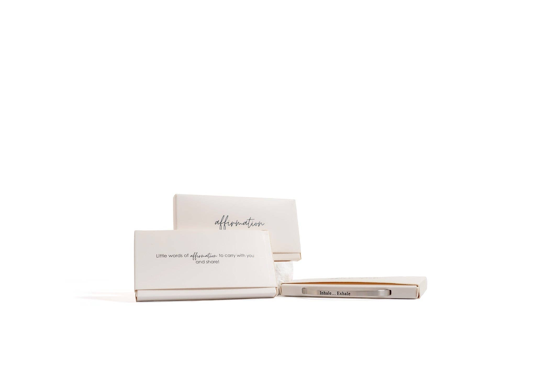 18K Gold PVD Stainless Steel Inhale Exhale Engraved Bracelet