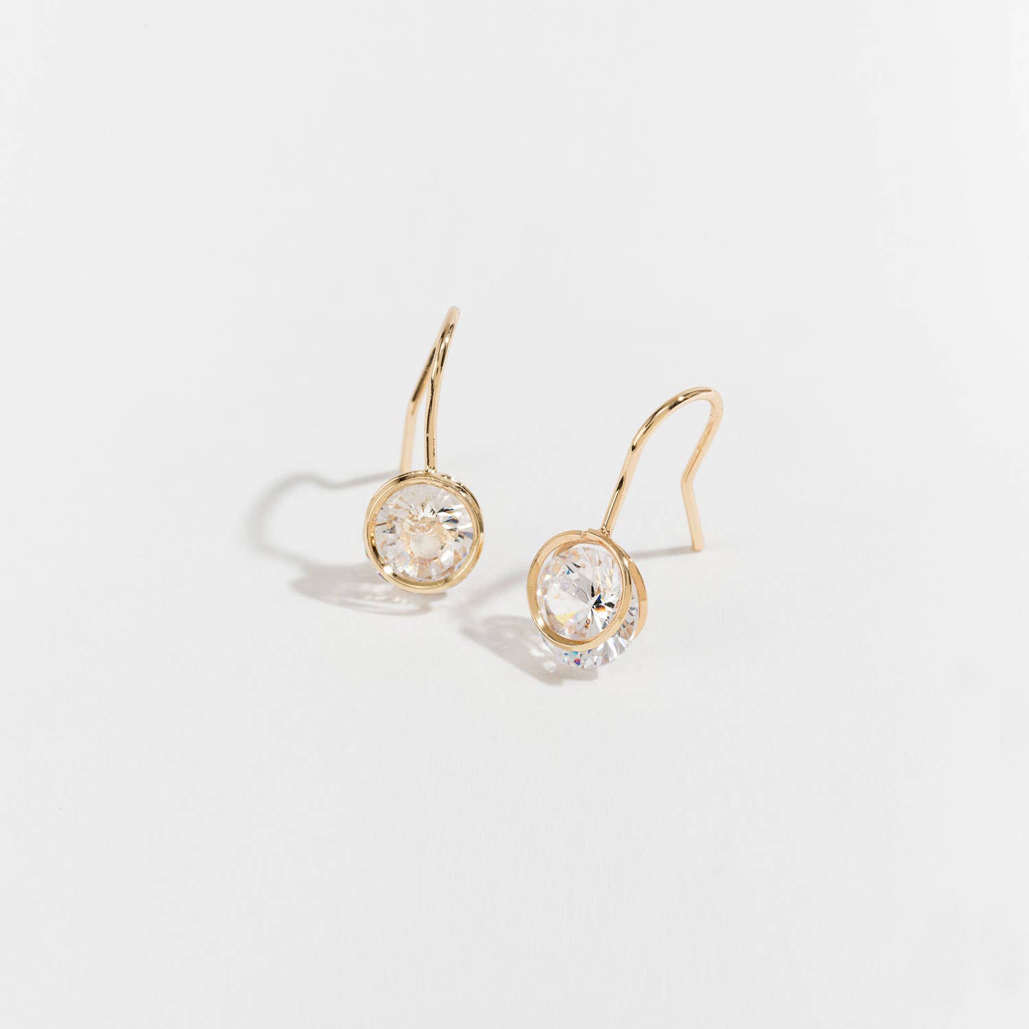 Dazzlers Cubic Zirconia Round Drop Earrings