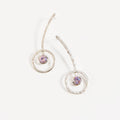Natasha Pink Crystal Hoop Drop Earring