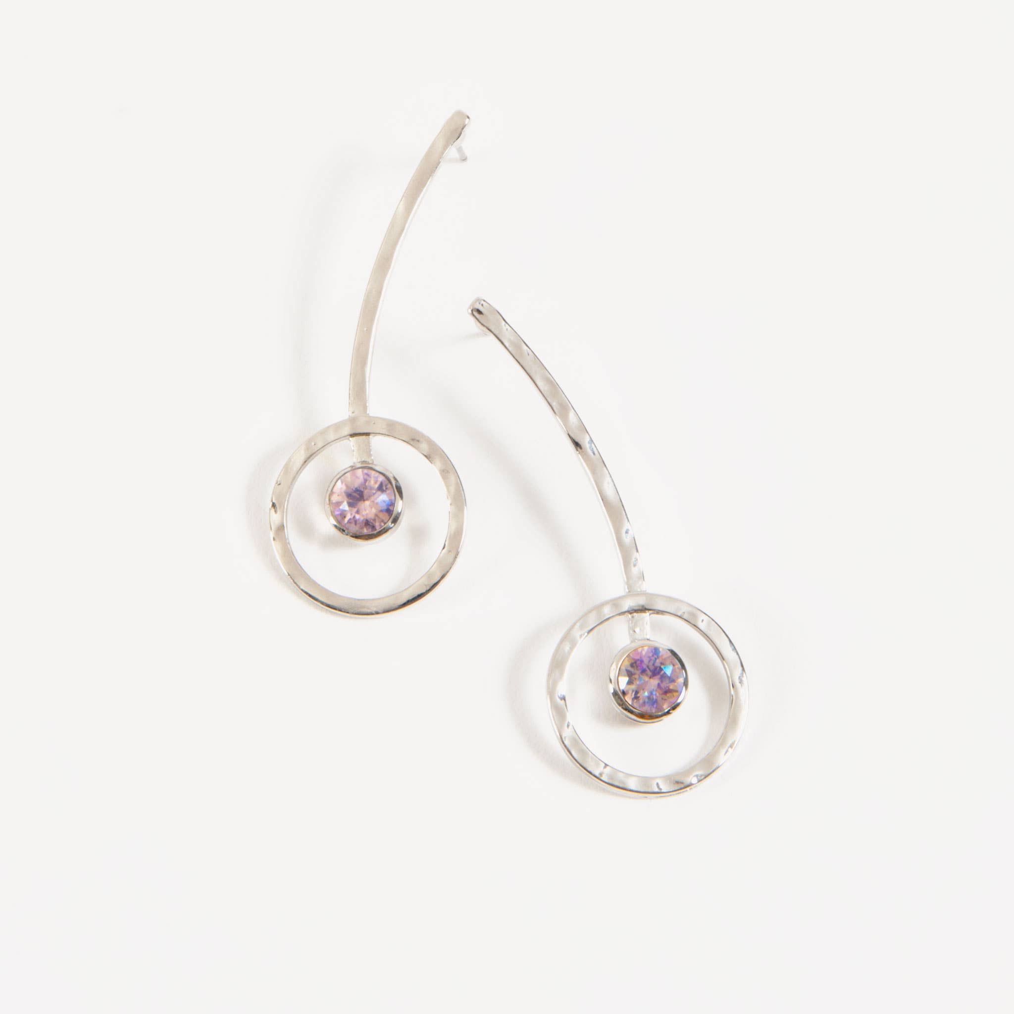 Natasha Pink Crystal Hoop Drop Earring