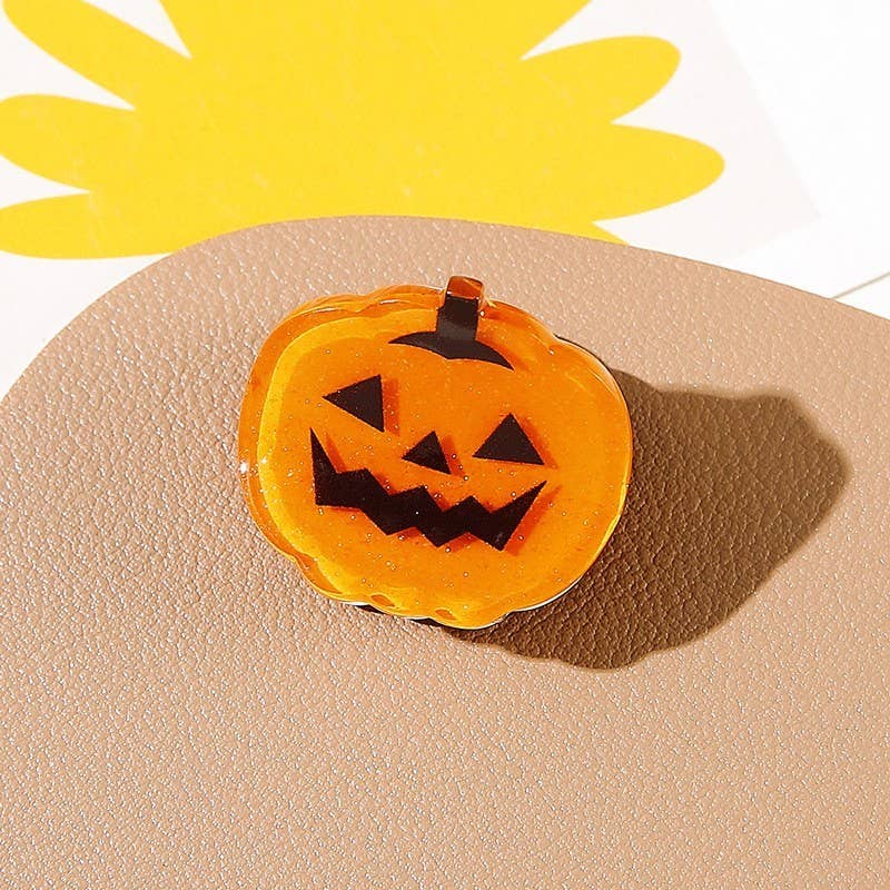 HALLOWEEN PUMPKIN GHOST SET OF 4 HAIR CLAW CLIPS | 40H973