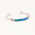 Haven Aqua & Capri Two Tone Beaded Silver Cuff Bracelet