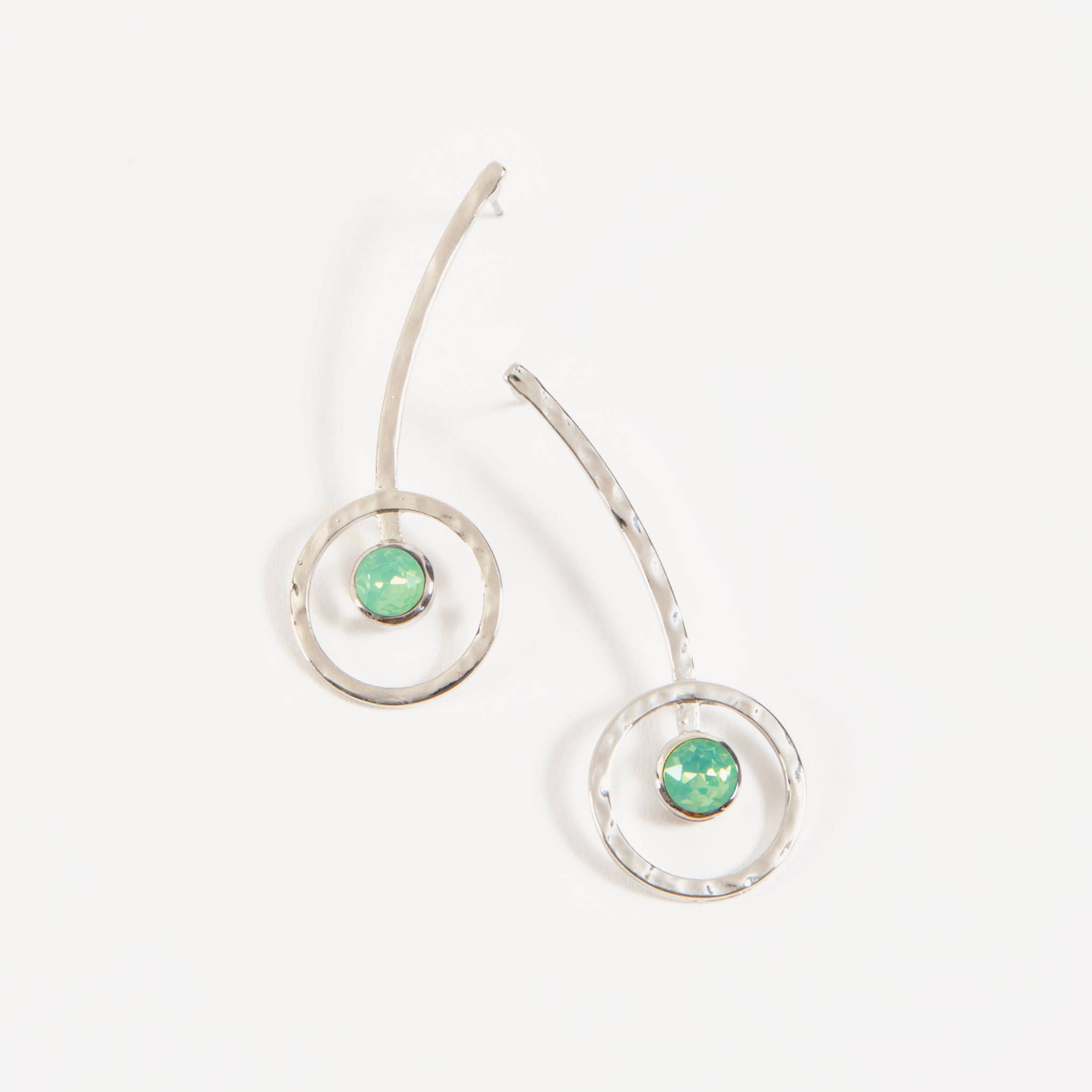 Natasha Mint Green Crystal Hoop Drop Earring