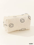 `.Corduroy cosmetic make up bag pouch