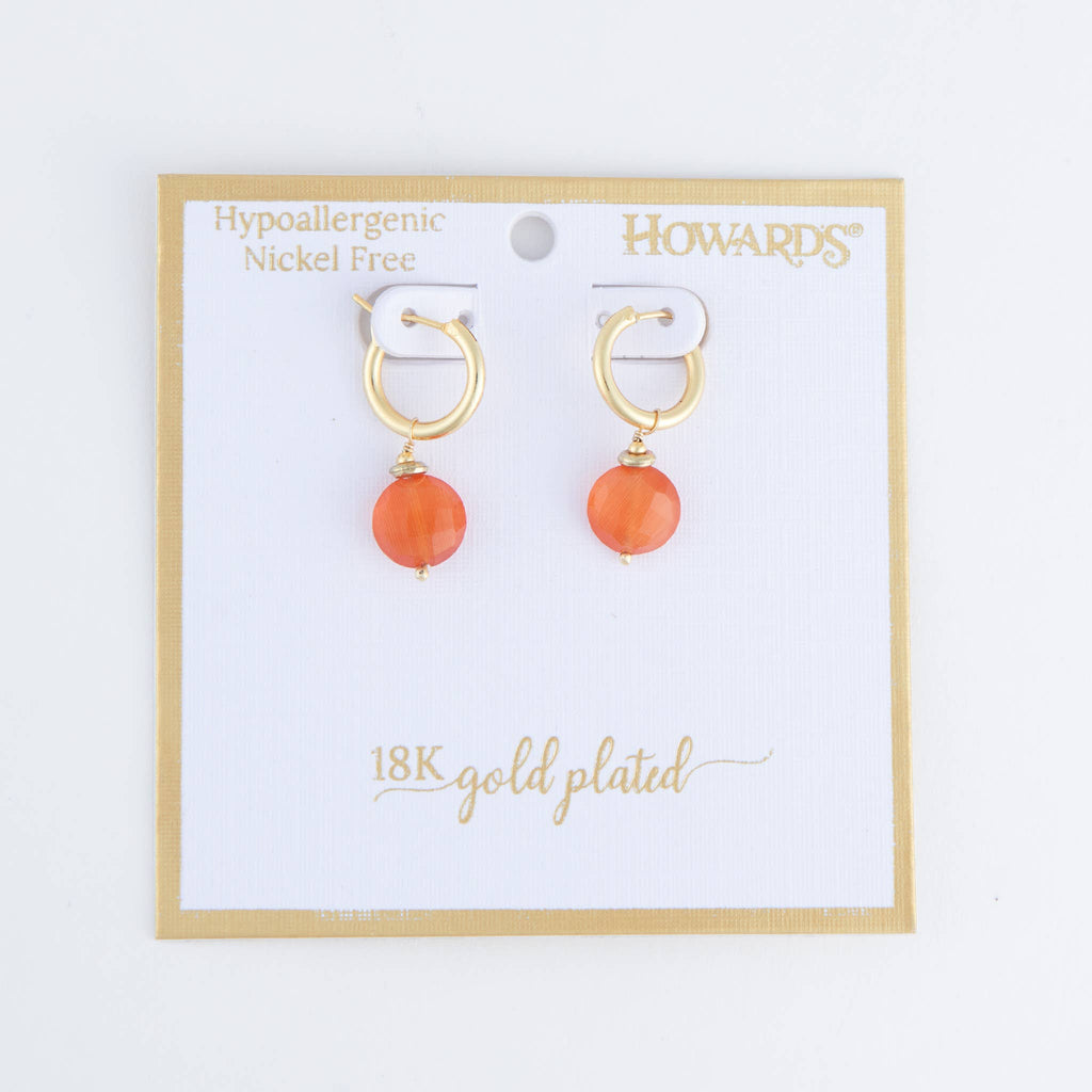 Tahani 18K Gold Genuine Stone Hoop Earrings