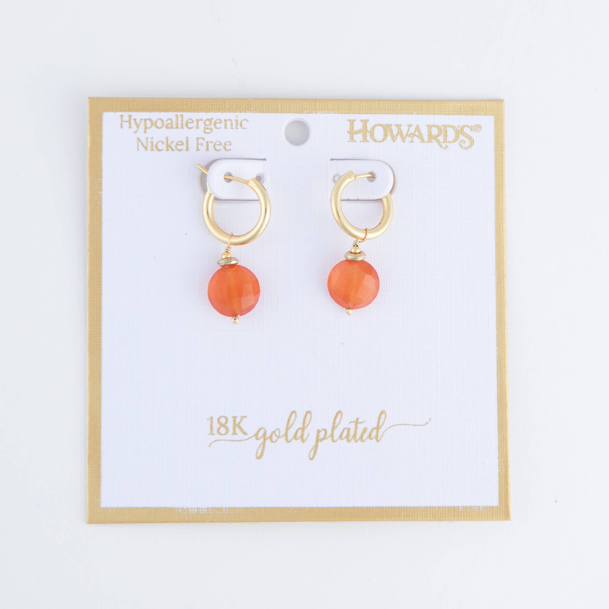 Tahani 18K Gold Genuine Stone Hoop Earrings