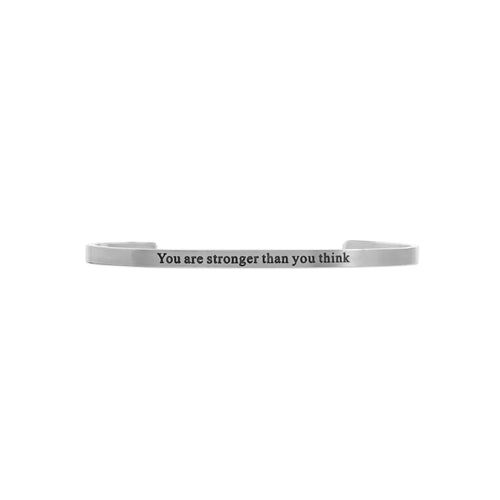 "You are stronger than you think" Engraved Bangle Bracelet