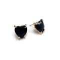 Glass Crystal Heart 4 Prong Post Stud Earrings