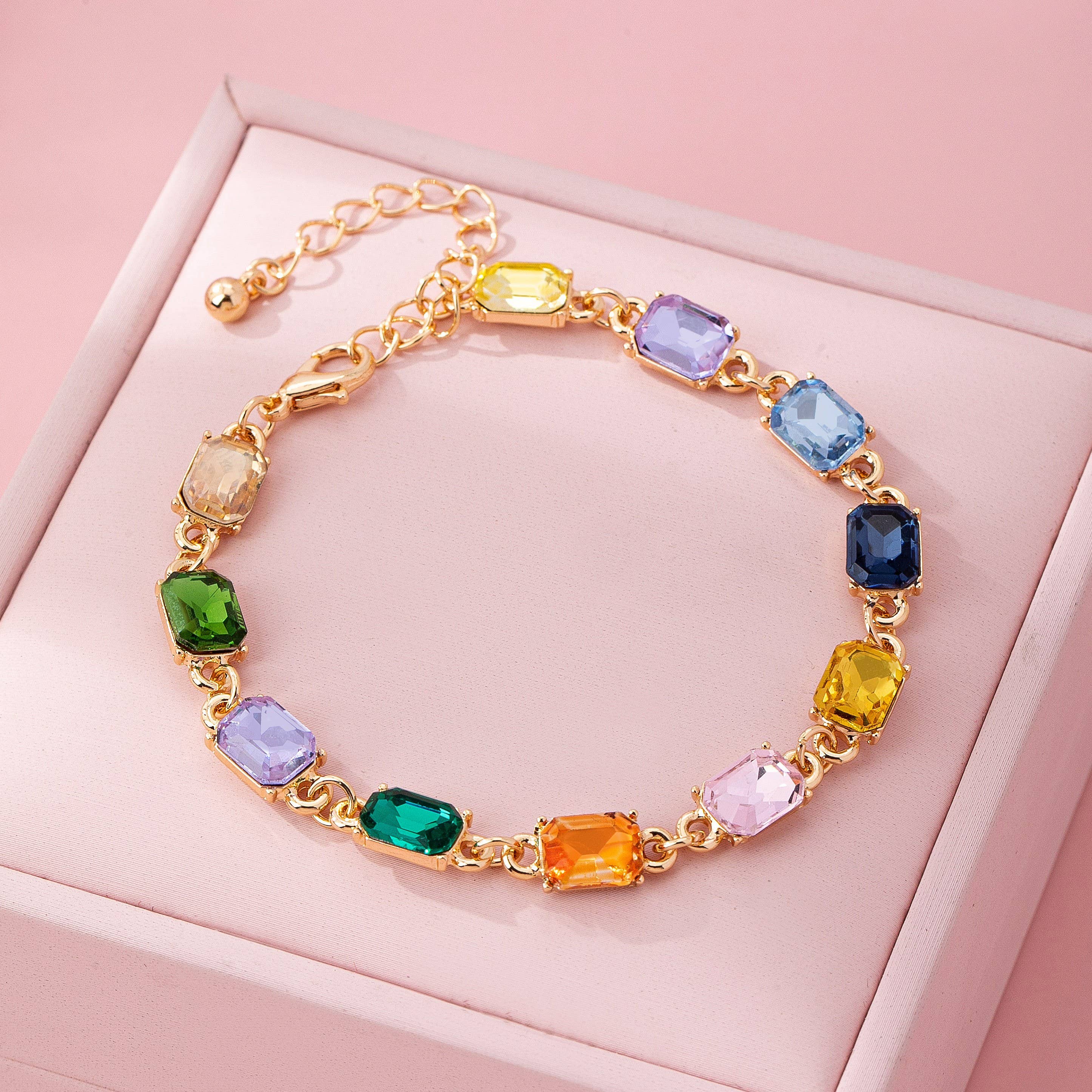 Rainbow Gemstone Tennis Bracelet | 80B1674