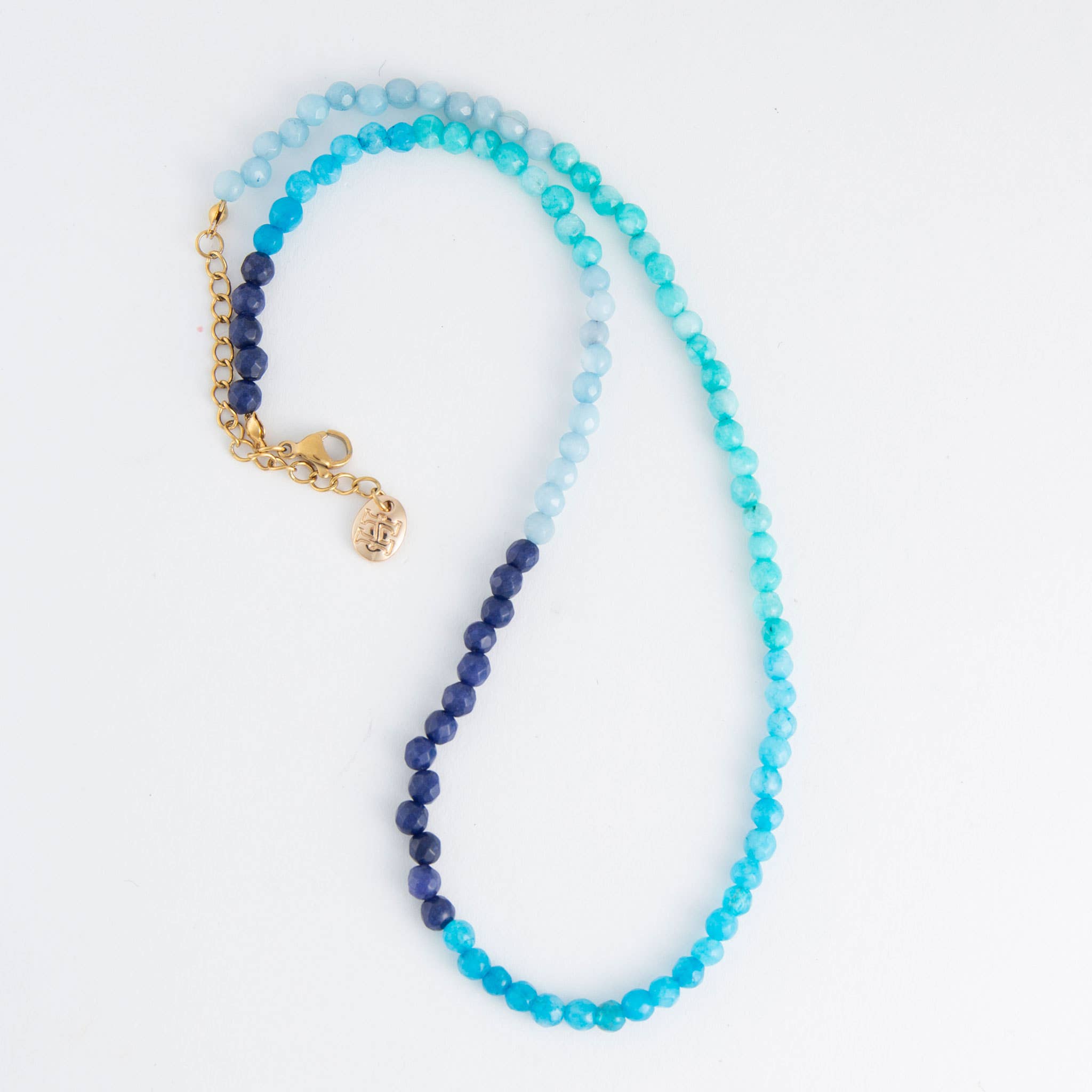 Maren Genuine Aventurine Stone Ombre 15" Beaded Necklace