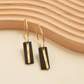 Jolie Wooden Bar Gold Hoop Earrings