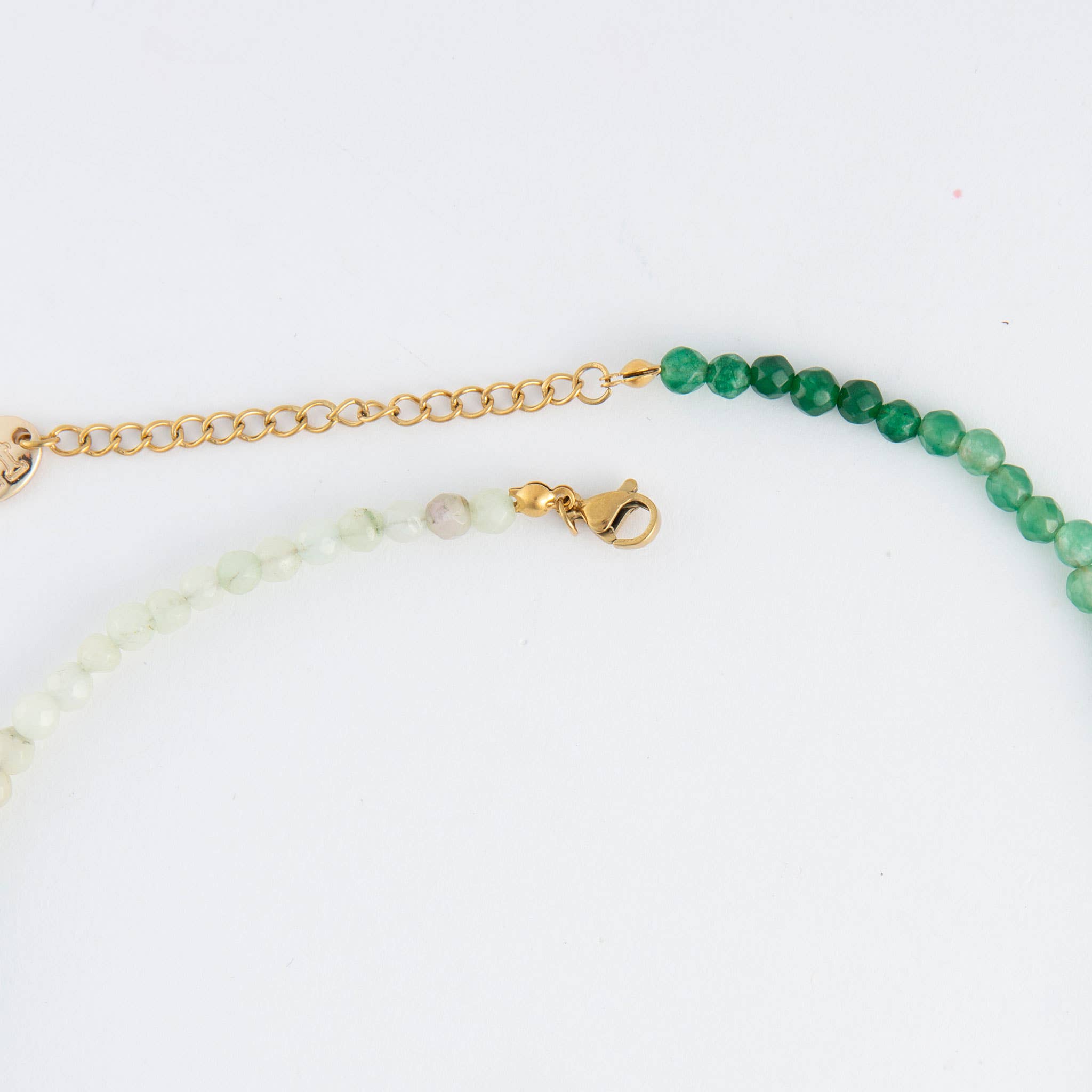Maren Genuine Aventurine Stone Ombre 15" Beaded Necklace