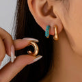 Turquoise Enamel Hoop Trio Earring Set | 80E61664